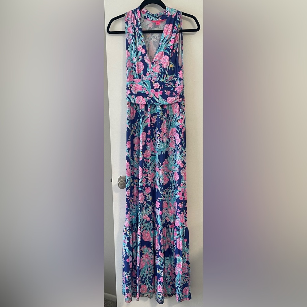 Vibrant blue and pink #lillypulitzer #maxidress